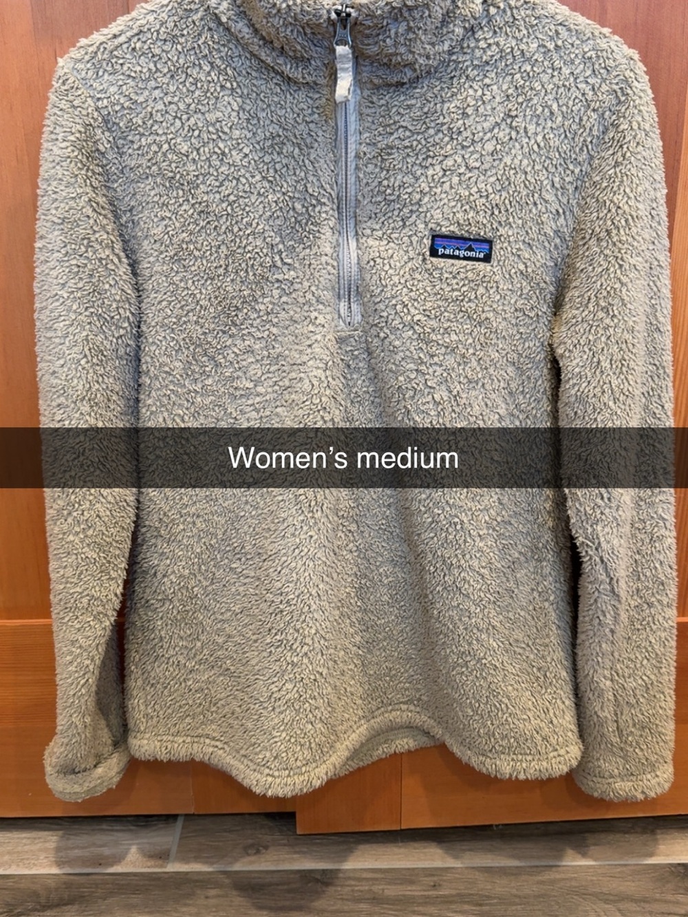 Patagonia Women's Light Tan Teddy Fleece Half-Zip Pullover